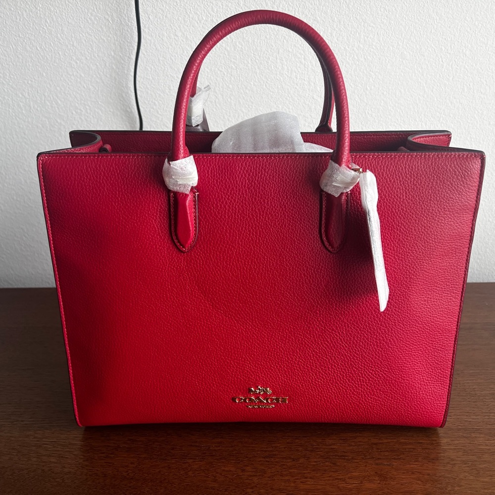 Coach Refined Pebble Leather Maggie Tote Bag